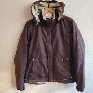 Ariat Jacket Womens Medium Brown Hooded Equestrian Water Resistant 10001710
